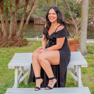 Shelby & Palmer Pants & Jumpsuits Black Romper With Waist Belt And Leg Slits